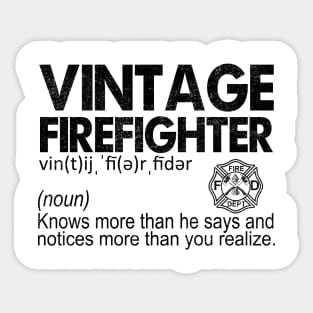 Vintage Firefighter Distressed Sticker